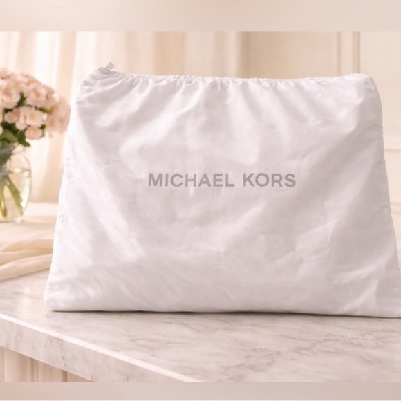 Michael Kors Black Leather Satchel with Gold MK Charm + Dust bag included - Picture 3 of 9